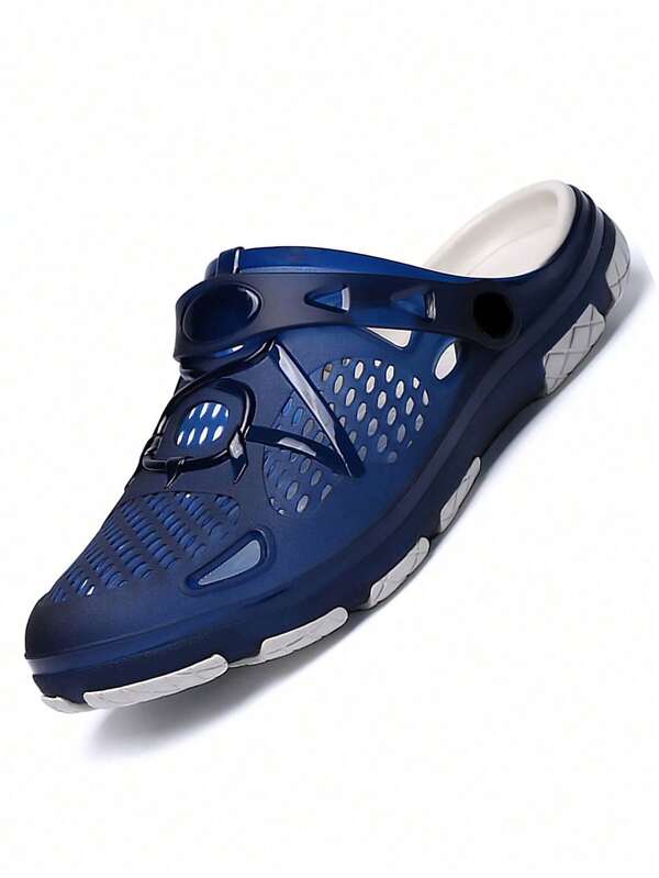 Mesh Sandals Men Slides Summer Hollow Sandals For Men Women Casual Men Outdoors Non-Slip Thick Sole Beach Flip Flops Slippers Shoes Men